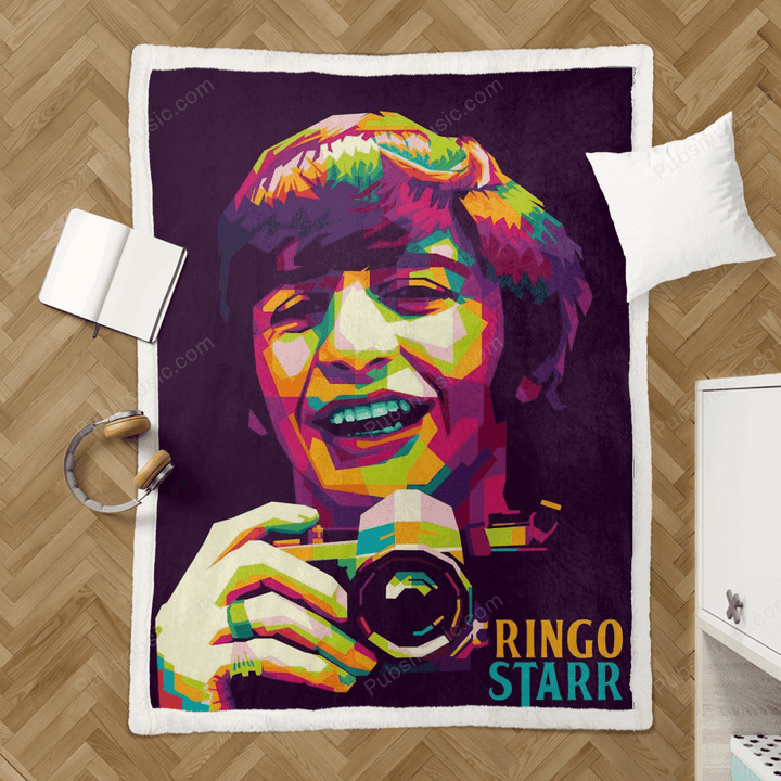 Ringo Starr popart - Colorful Illustration Sherpa Fleece Blanket