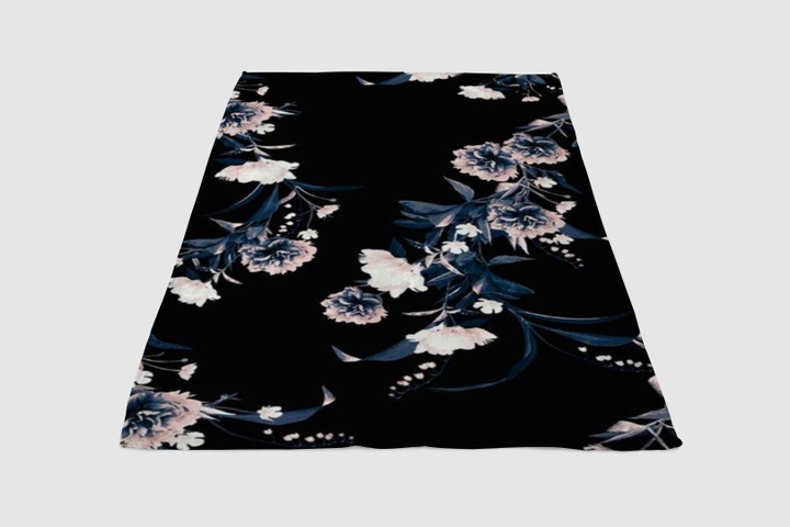black floral wallpaper blanket