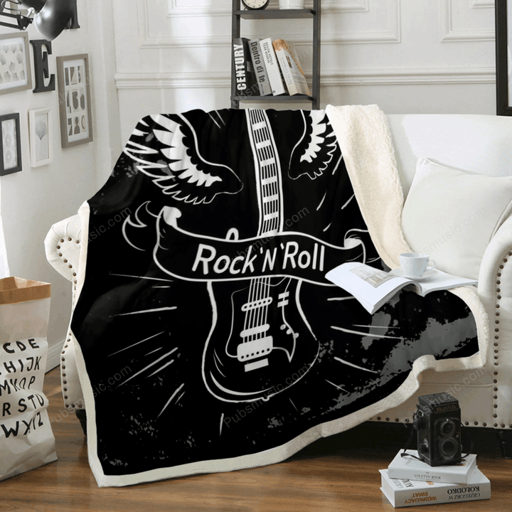 Rock N Roll - Rock Music Art For Fans Sherpa Fleece Blanket