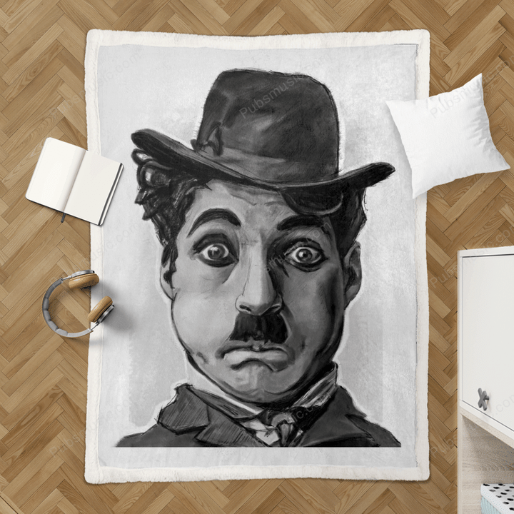 Charlie Chaplin - Comedians Caricatures Sherpa Fleece Blanket