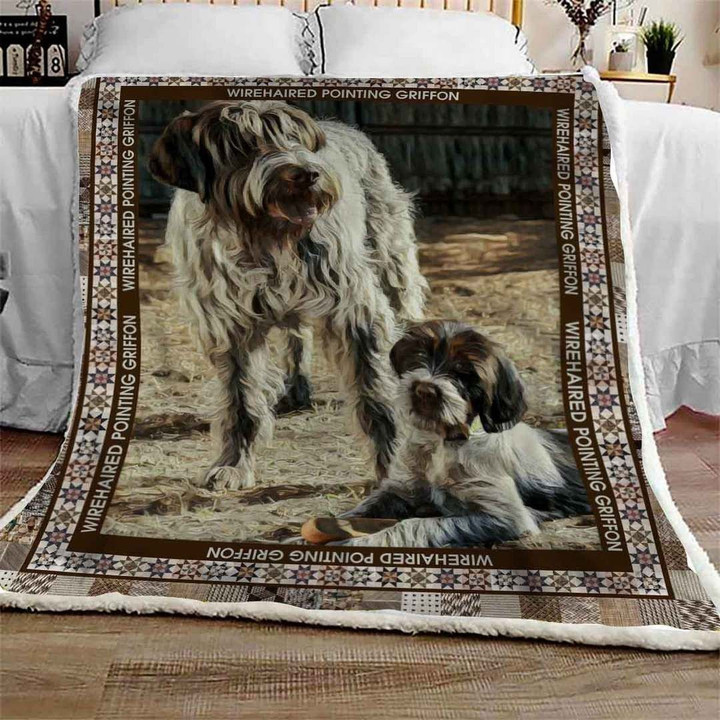 Wirehaired Pointing Griffon Family Cl10100253Mdf Sherpa Fleece Blanket