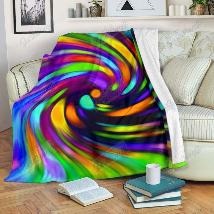 Colorful Spiral Trippy Gs-Cl-Kc1307 Fleece Blanket