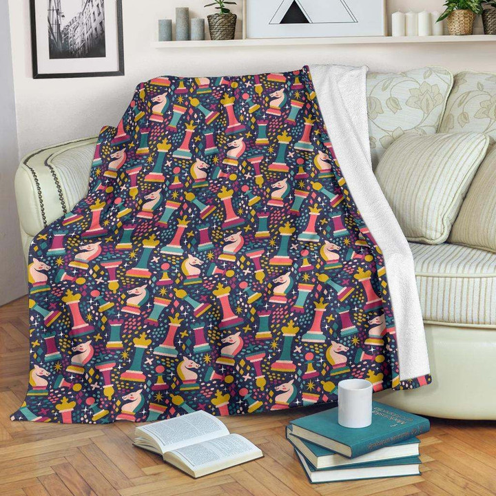 Chess Colorful Cl12100244Mdf Sherpa Fleece Blanket