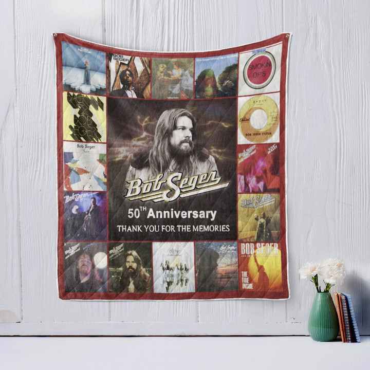 50 Year Of Bob Seger Thank You For The Memories Quilt Blanket
