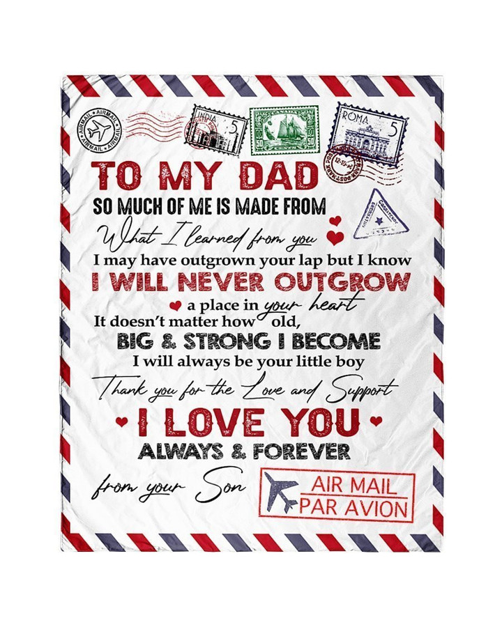 
	It'S Doesn'T Matter How Old, Big &#038; Strong I Become - I Will Always Be Your Little Boy - From Your Son - Letter Blanket