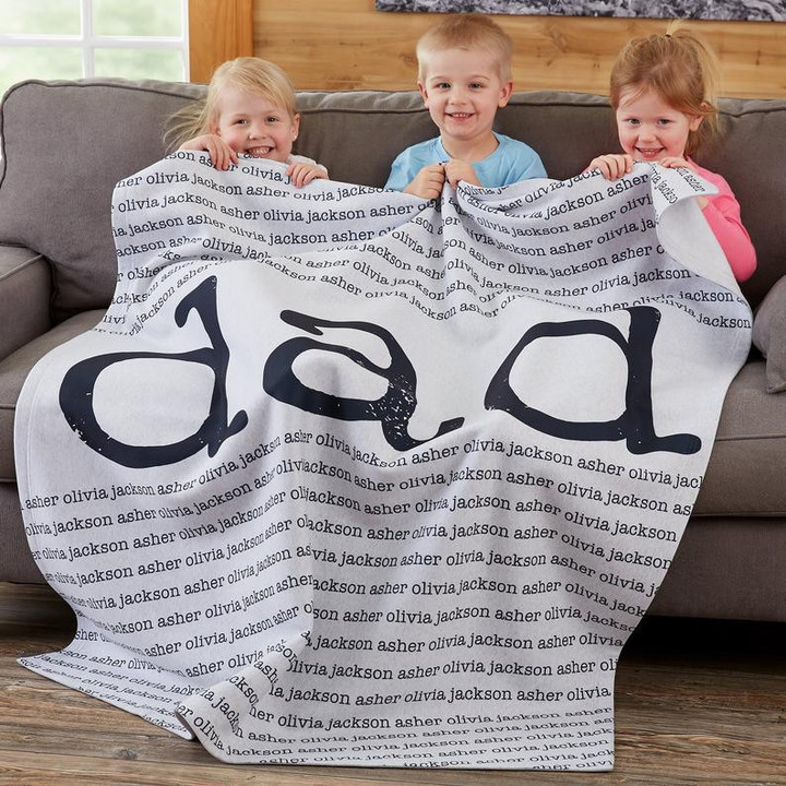 
	Dad, Grandpa Personalized Blanket, Father'S Day Gifts, Gifts For Him
