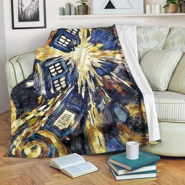 Doctor Who Exploding Tardis Premium Fleece Blanket