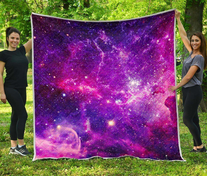 Purple Bursting Galaxy Space Hur Quilt