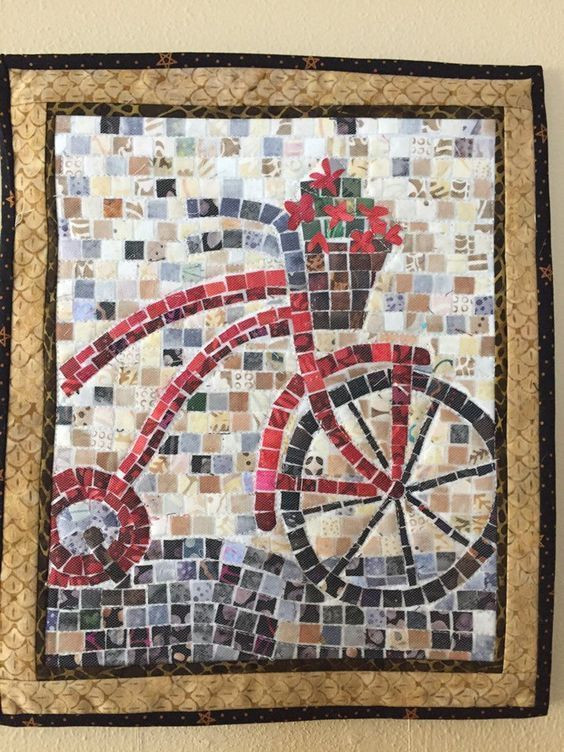 Abstract Mosaic Bicycle Quilt Tuddf