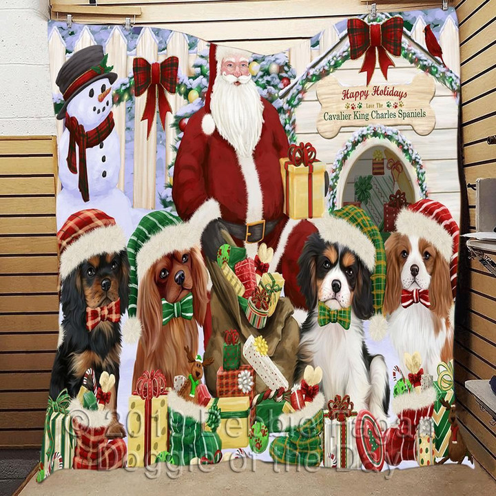 Cavalier King Charles Spaniel Christmas Doghouse Quilt Cikqp
