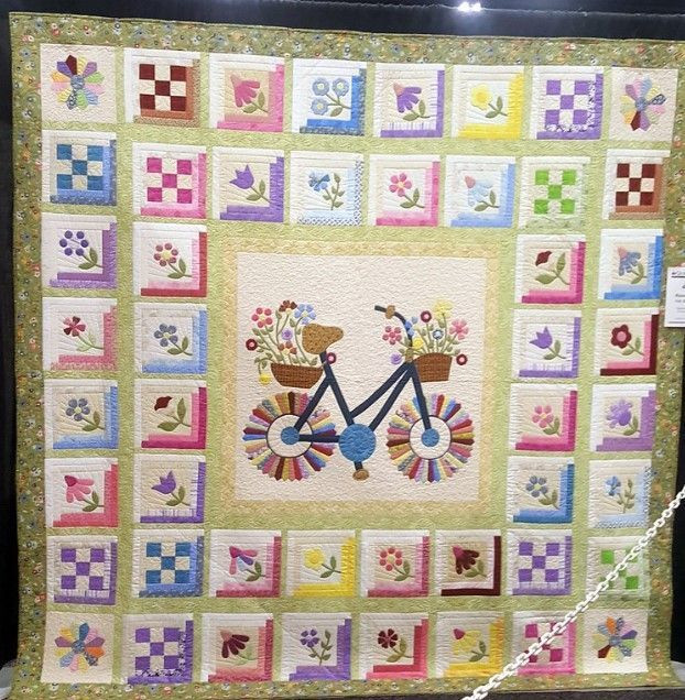 Bicycle Flower Quilt Cuqlc