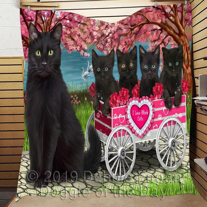 Black Cats Cart Dogs Quilt Cievh
