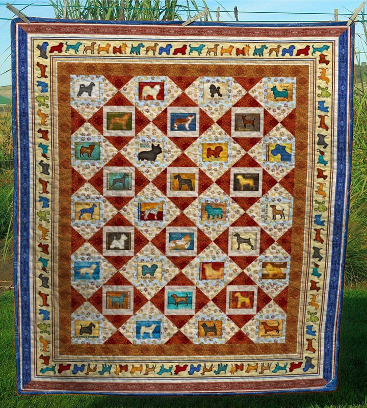 Colorful Love Of Dogs Quilt Cugax