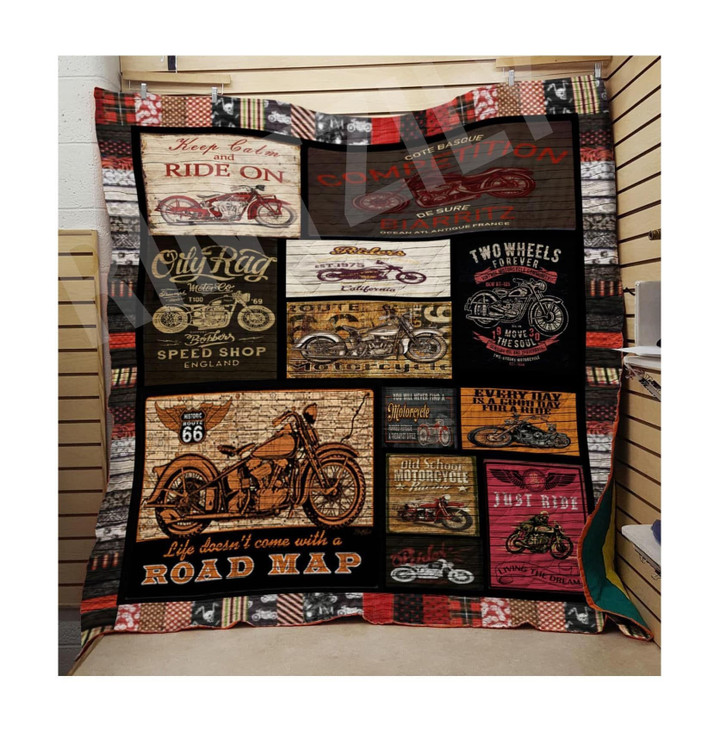 Motorcycle A Road Map Quilt