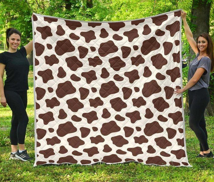 Brown And White Cow Hur Quilt