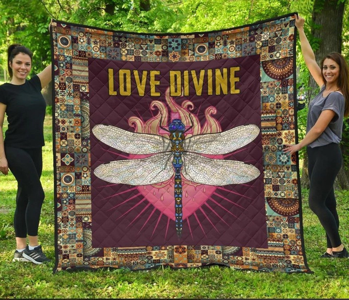 Love Divine Dragonfly Mandala Quilt Cipjn