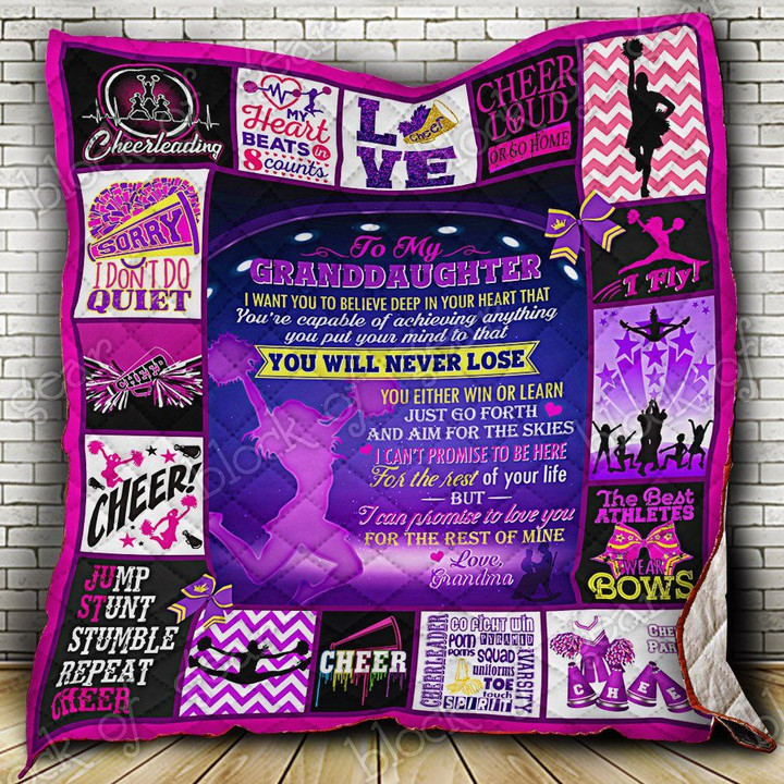 To My Granddaughter Cheerleading Quilt Thb1102 Dhc11122617Dd