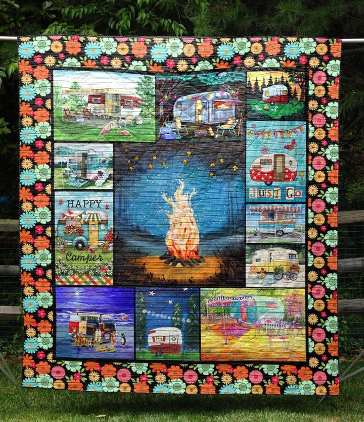 Mp3009 Camping Happy Camper Quilt Dhc16123086Dd