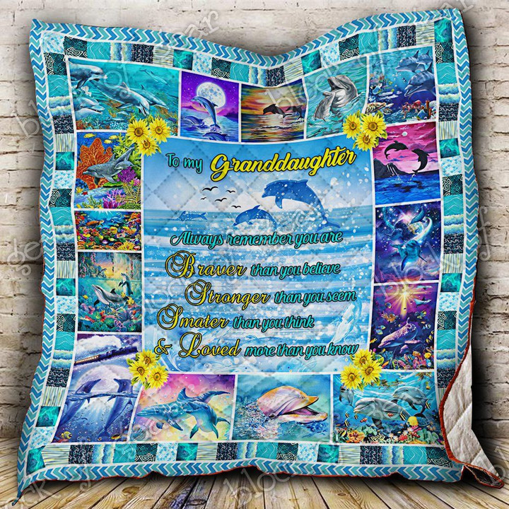 To My Granddaughter Dolphin Quilt Nh182 Dhc11122754Dd