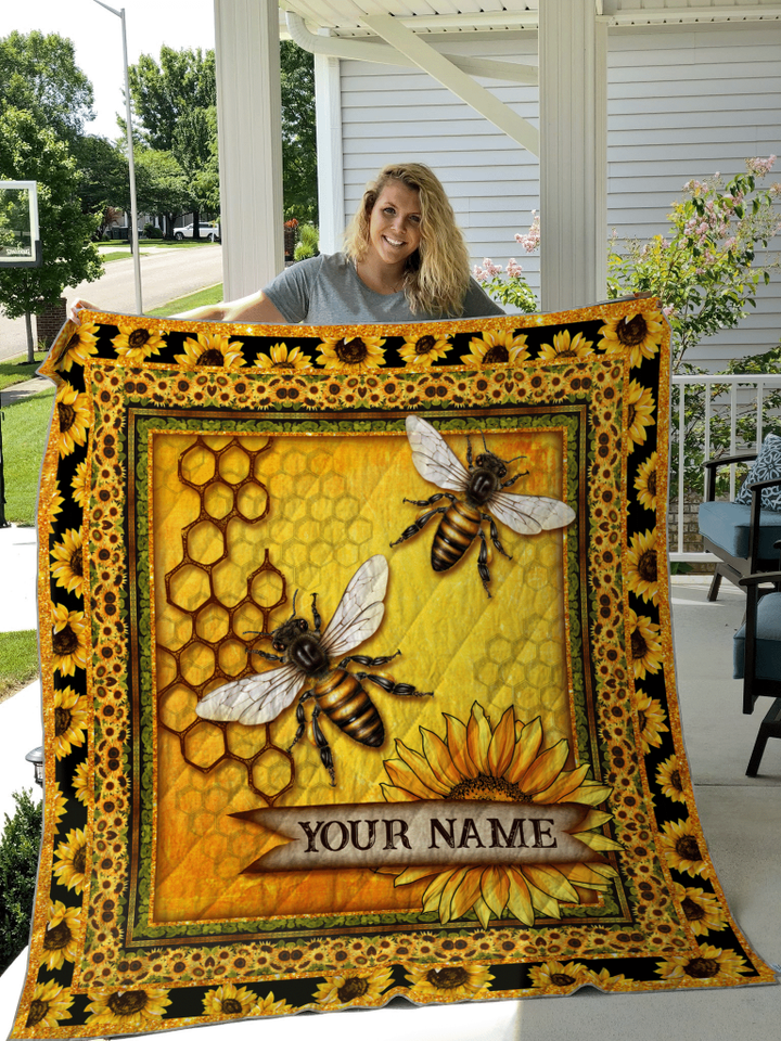 Love Bee Personalize Custom Name Quilt