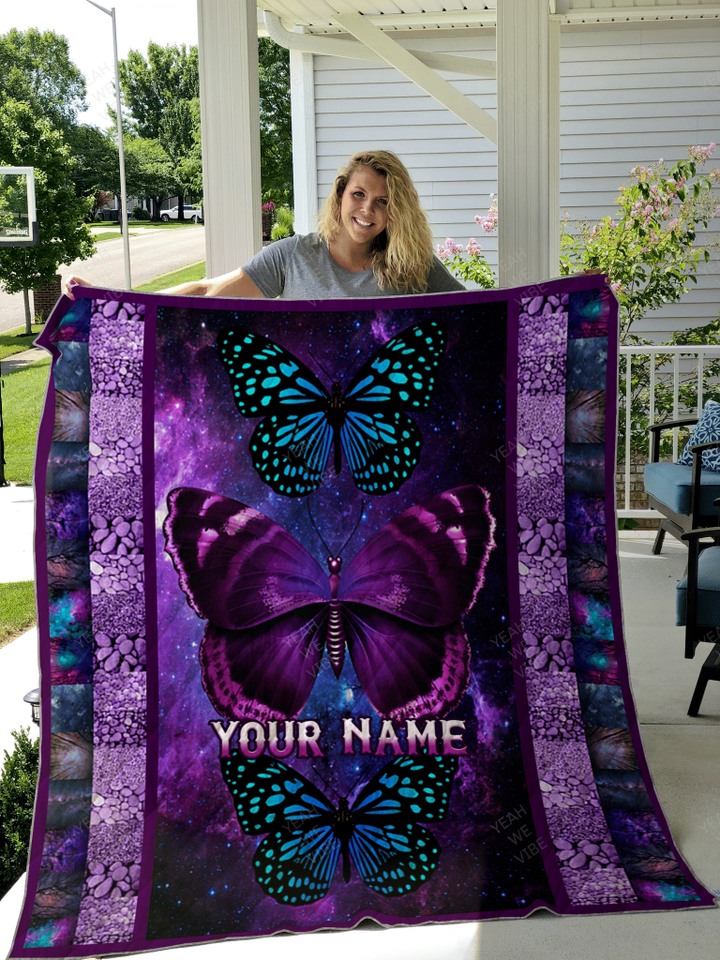 Butterfly Personalize Custom Name Quilt