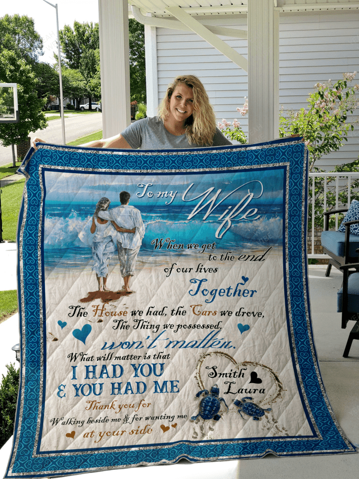 Love Family Husband And Wife Personalize Custom Name Quilt