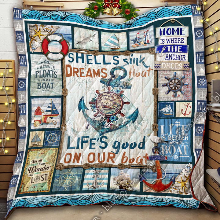 Home Is Where The Anchor Drops, Boating Quilt 