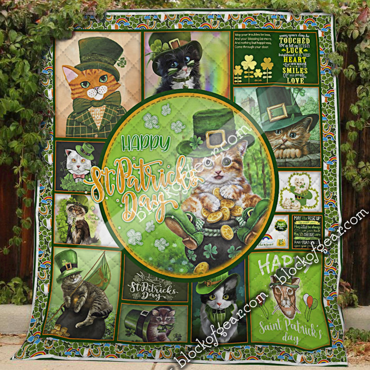 St. Patrick's Day Irish Cat Quilt Bb281A 