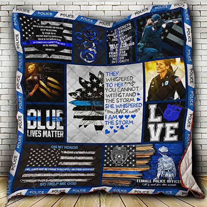 I Am The Storm - Female Police Officer Quilt 