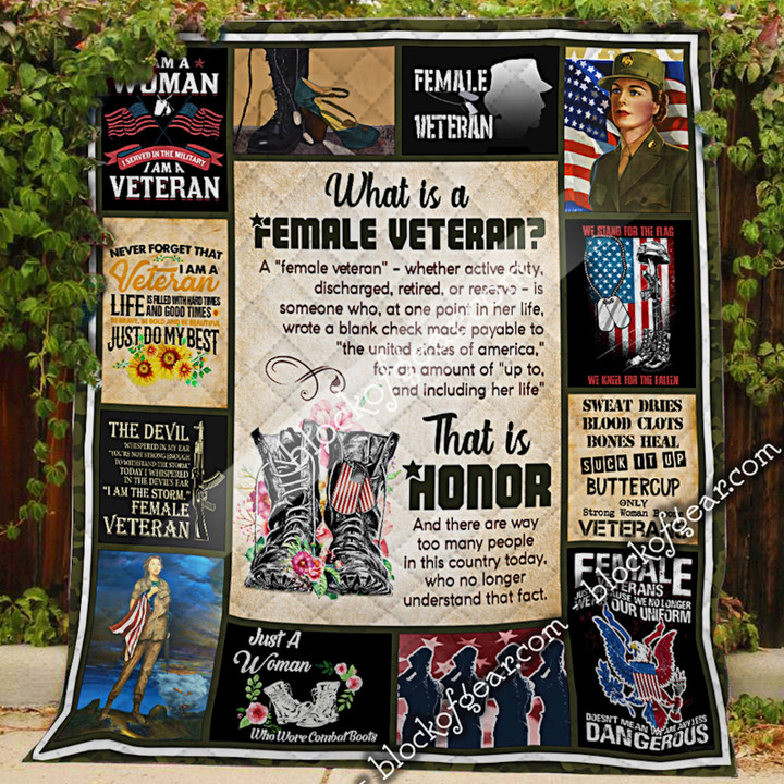 Proud Female Veteran Quilt 