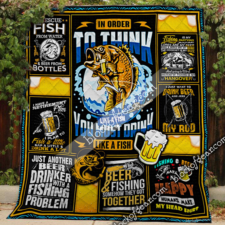 Beer And Fishing Quilt 