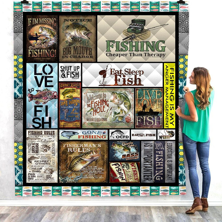 Fishing Print Quilt 