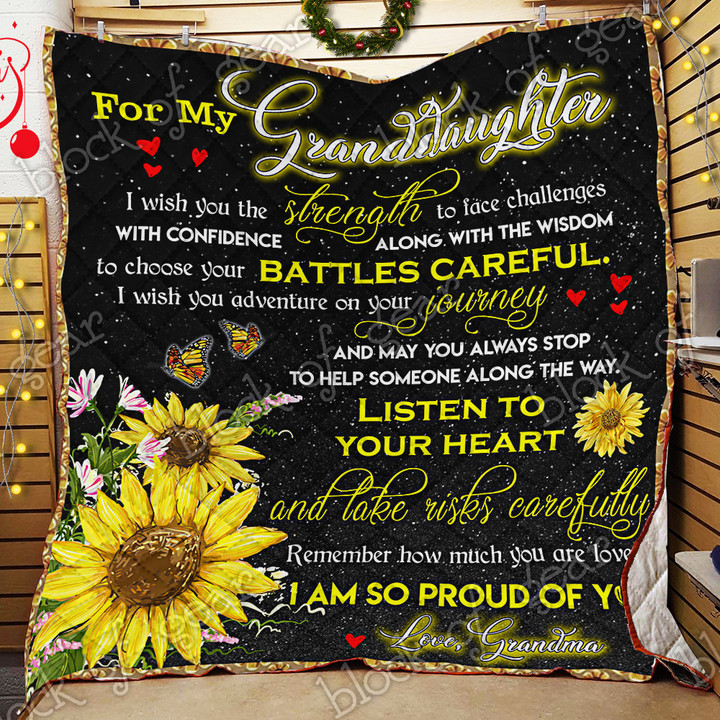 My Granddaughter, I'M So Proud Of You Quilt 