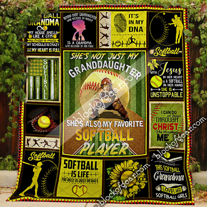 She's Also My Favorite Softball Player Quilt 