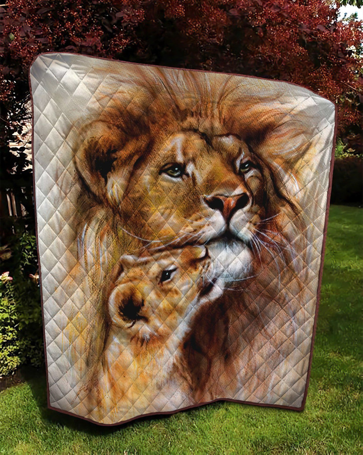 Lion Dad And Son Quilt W260815