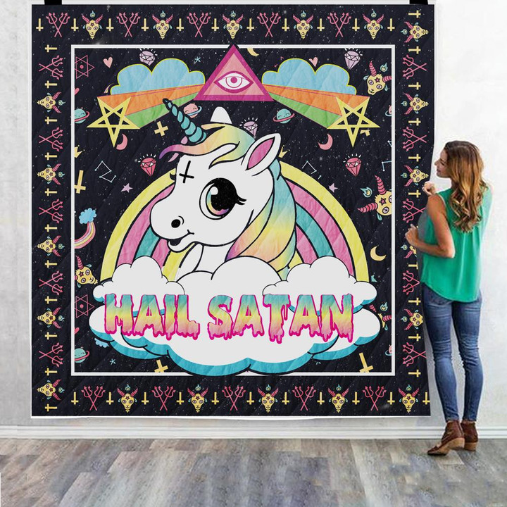 Unicorn Hail Satan Quilt