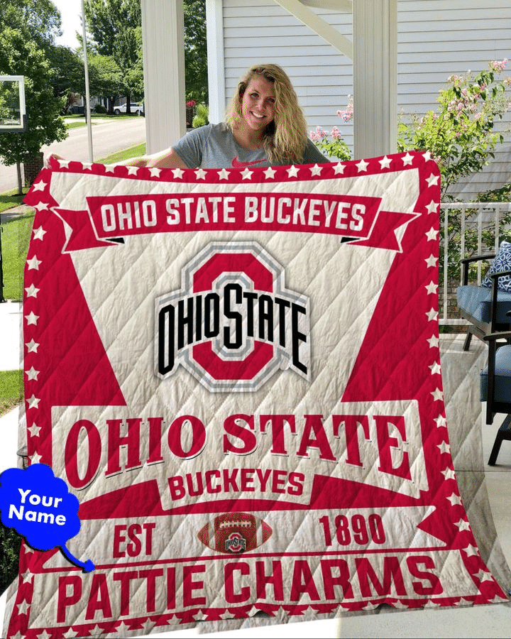 Personalized Ohio State Buckeyes Print Quilt Tn230906
