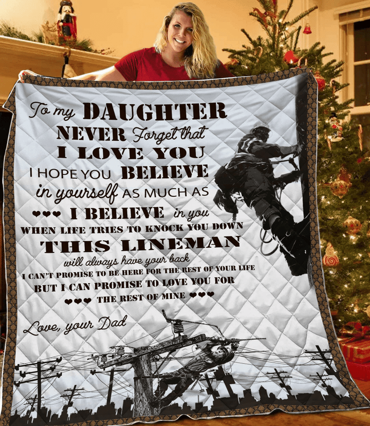 Lineman Dad To My Daughter All Over Printed Quilt Tn0712111