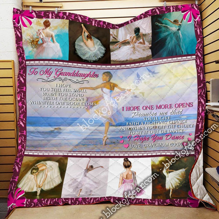 To My Granddaughter, Love Grandmom – Ballet Quilt Th679Ct1