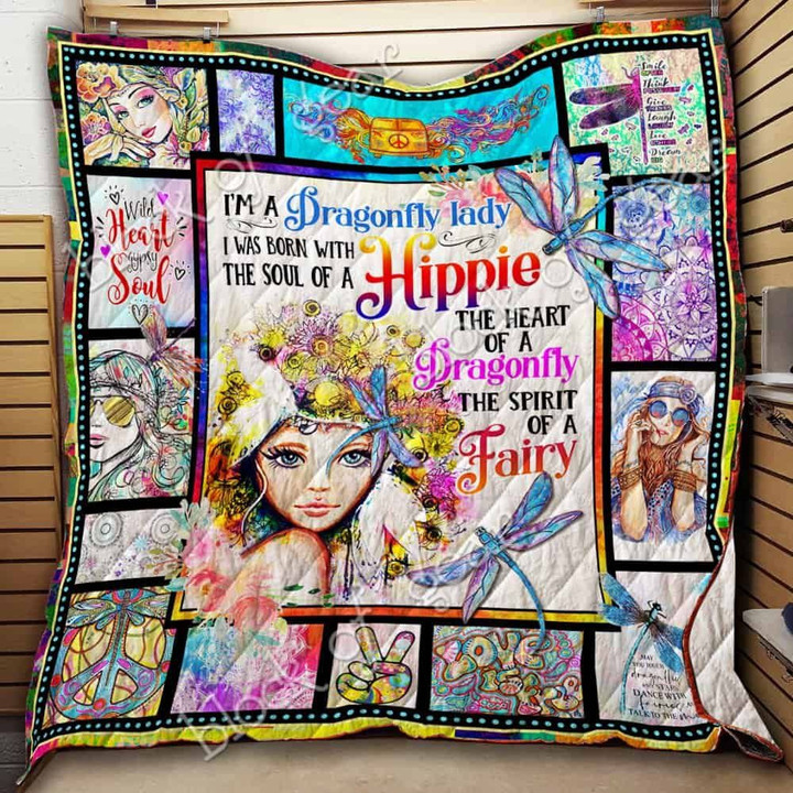 Dragonfly Lady, Hippie Quilt