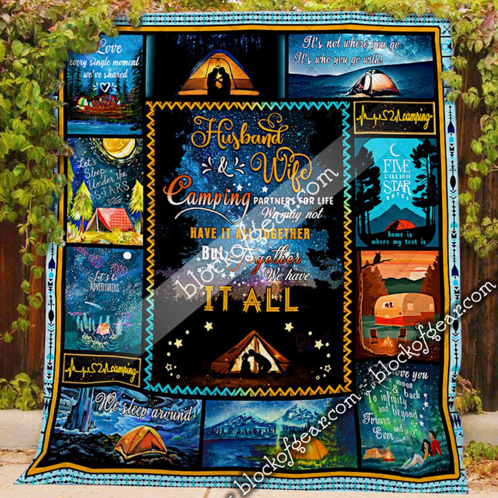 Husband And Wife Camping Partners For Life Quilt