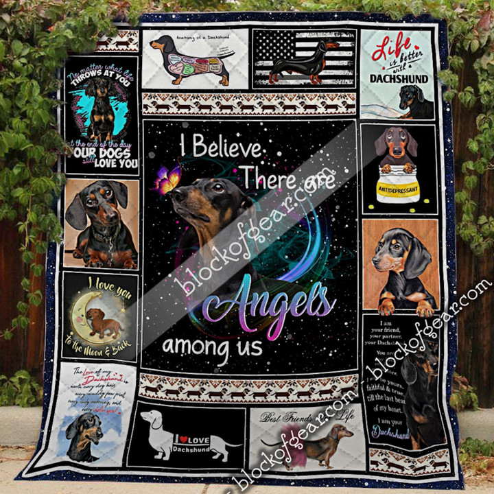 I Believe There Are Angels Among Us, Dachshund Quilt