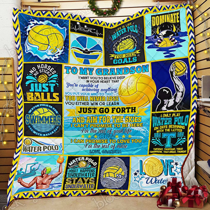 To My Grandson, Love Grandma – Water Polo Quilt