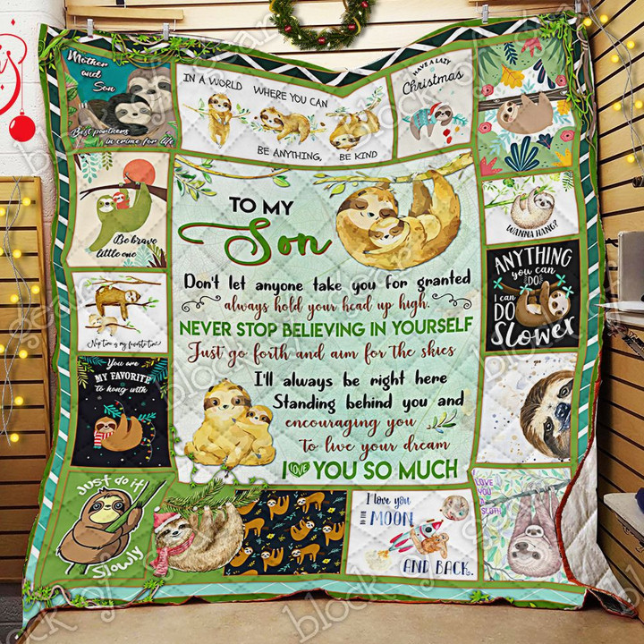My Son, I Love You A Sloth, Mom Quilt