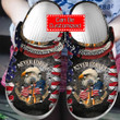 Personalized Veteran Crocs - Never Forget Freedom Is For Free Flag Veteran Crocband Clog