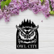 Owl Forest Monogram Metal Sign Home and Living Decor Wall Art Valentine Gift