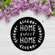Wreath Home Sweet Home Metal Sign Home and Living Decor Wall Art Valentine Gift
