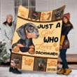 Just A Girl Who Loves Dachshunds Dog Lovers Gift Fleece Blanket - Quilt Blanket