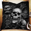 Skull Horror Fleece Blanket - Quilt Blanket