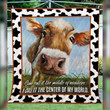 The Center Of My World Cow Quilt Blanket